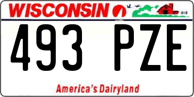 WI license plate 493PZE