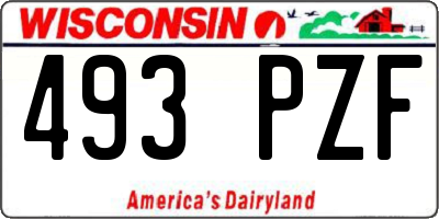 WI license plate 493PZF