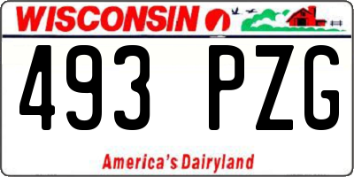 WI license plate 493PZG
