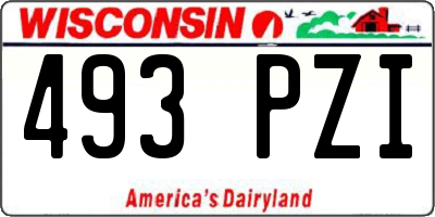 WI license plate 493PZI