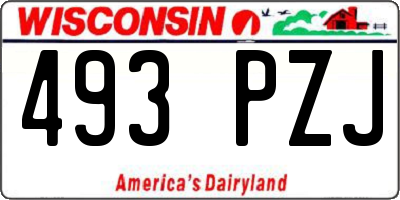 WI license plate 493PZJ