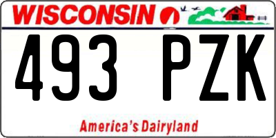 WI license plate 493PZK