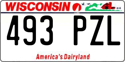 WI license plate 493PZL
