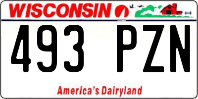 WI license plate 493PZN