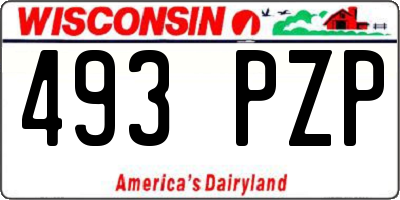 WI license plate 493PZP