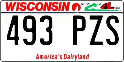 WI license plate 493PZS