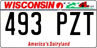 WI license plate 493PZT