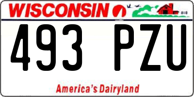 WI license plate 493PZU
