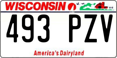 WI license plate 493PZV