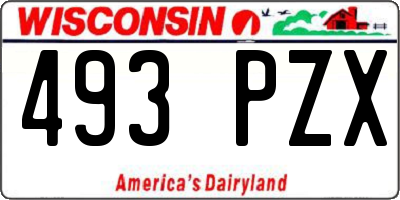 WI license plate 493PZX