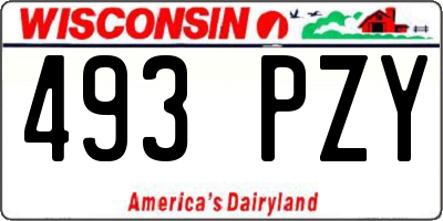 WI license plate 493PZY