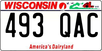 WI license plate 493QAC