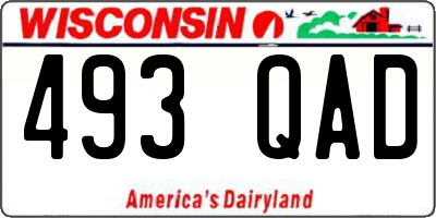 WI license plate 493QAD