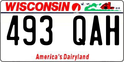 WI license plate 493QAH