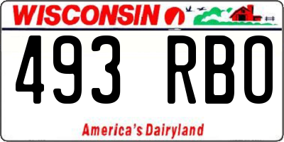 WI license plate 493RBO