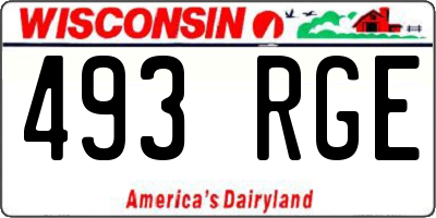 WI license plate 493RGE