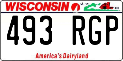 WI license plate 493RGP