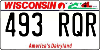 WI license plate 493RQR