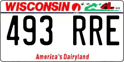 WI license plate 493RRE