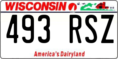 WI license plate 493RSZ
