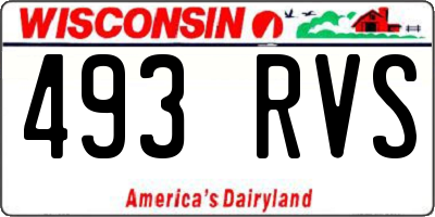 WI license plate 493RVS