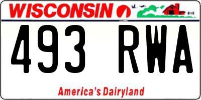 WI license plate 493RWA