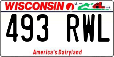 WI license plate 493RWL