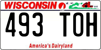 WI license plate 493TOH