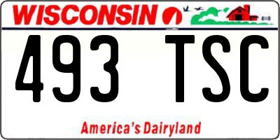 WI license plate 493TSC