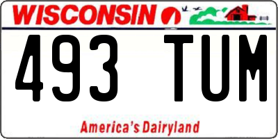 WI license plate 493TUM