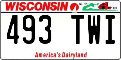 WI license plate 493TWI