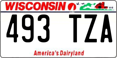 WI license plate 493TZA