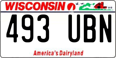 WI license plate 493UBN