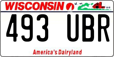 WI license plate 493UBR