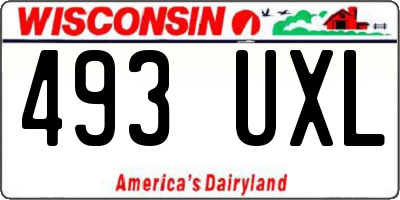 WI license plate 493UXL