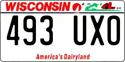 WI license plate 493UXO