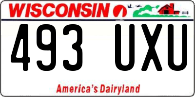 WI license plate 493UXU
