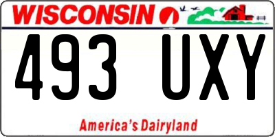 WI license plate 493UXY