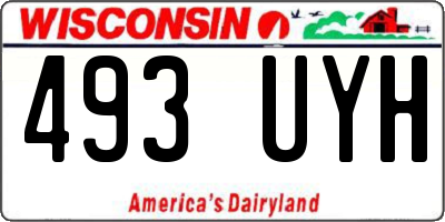 WI license plate 493UYH
