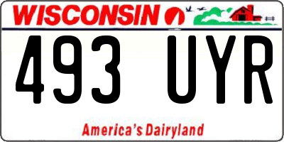 WI license plate 493UYR