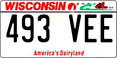 WI license plate 493VEE
