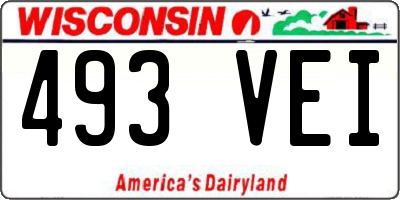WI license plate 493VEI