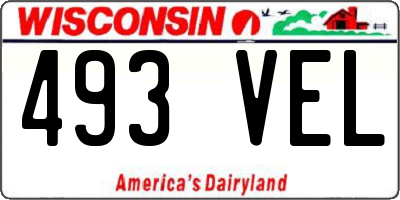 WI license plate 493VEL