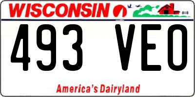 WI license plate 493VEO
