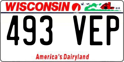 WI license plate 493VEP