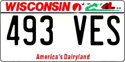 WI license plate 493VES