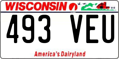 WI license plate 493VEU