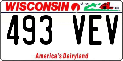 WI license plate 493VEV