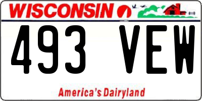 WI license plate 493VEW