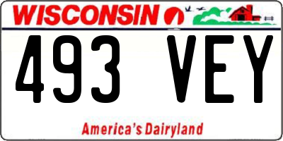 WI license plate 493VEY